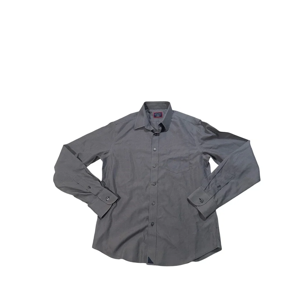 UNTUCKit Mens Sangiovese-WF Shirt‎ Small Slim Fit Wrinkle Free Grey Button Down
